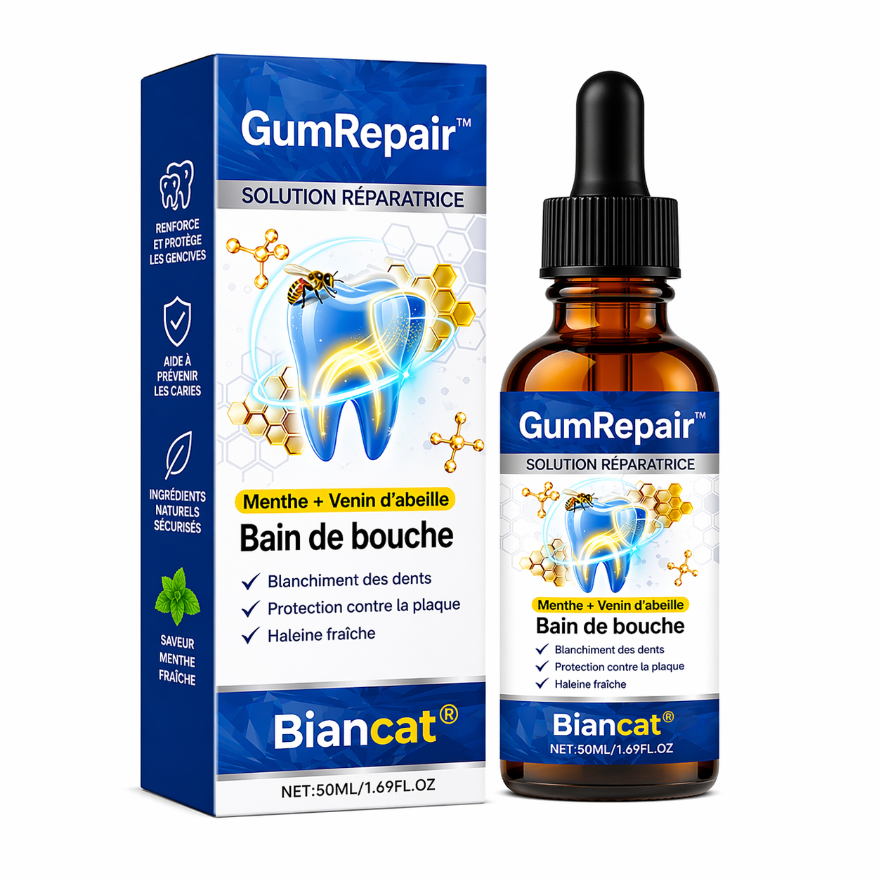 GumRepair™ Solution Réparation Buccale | Stoppez le déchaussement et renforcez vos gencives en quelques jours !