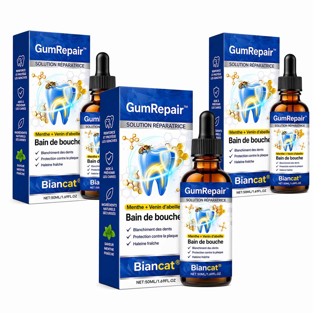 GumRepair™ Solution Réparation Buccale | Stoppez le déchaussement et renforcez vos gencives en quelques jours !