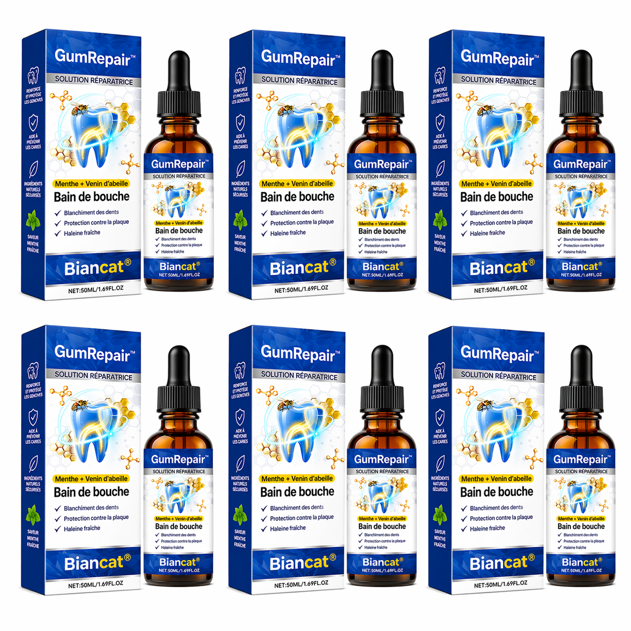 GumRepair™ Solution Réparation Buccale | Stoppez le déchaussement et renforcez vos gencives en quelques jours !