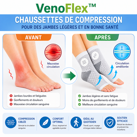 VenoFlex™ Chaussettes de compression | Soulage les articulations en 10 minutes !