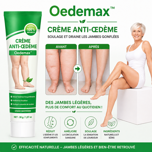 Oedemax™ Crème Anti-Œdème | Dégonfle vos jambes de 92% en seulement 24 heures !