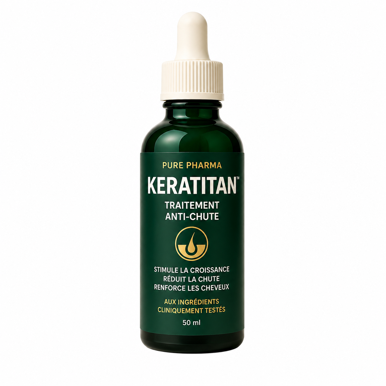 KeraTitan™ Traitement Anti-Chute | Stoppez la perte de cheveux dès le 1er jour et réactivez vos follicules sans greffe ni chirurgie !