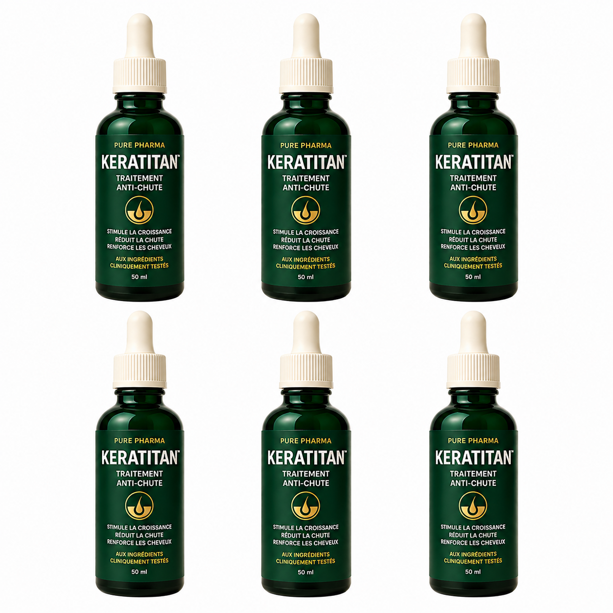 KeraTitan™ Traitement Anti-Chute | Stoppez la perte de cheveux dès le 1er jour et réactivez vos follicules sans greffe ni chirurgie !