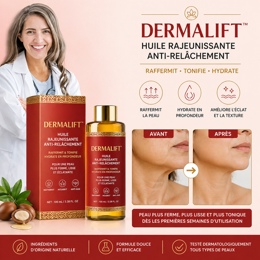 DermaLift™ Huile Rajeunissante Anti-Relâchement | Liftez et raffermissez votre peau de 98 % en 24 heures chrono !