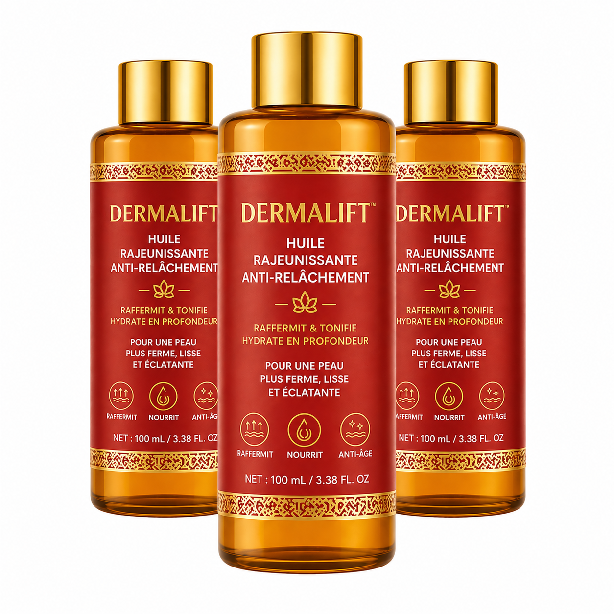 DermaLift™ Huile Rajeunissante Anti-Relâchement | Liftez et raffermissez votre peau de 98 % en 24 heures chrono !