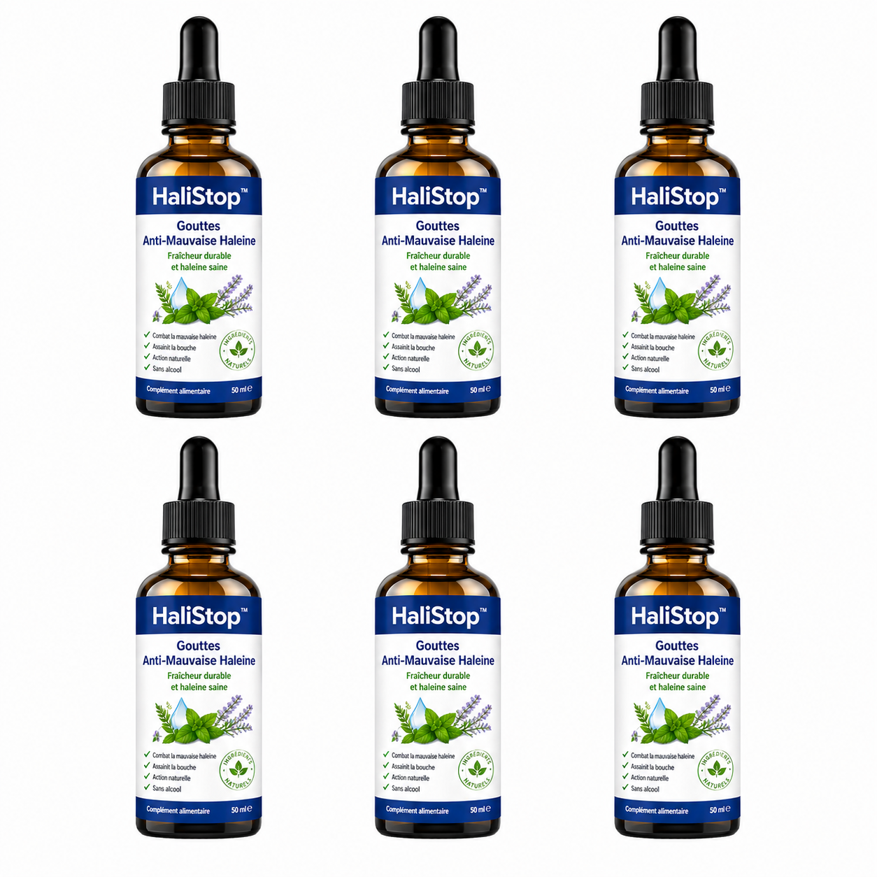 HaliStop™ Gouttes Anti-Mauvaise Haleine | Éliminez les mauvaises odeurs et purifiez votre bouche en 5 minutes chrono !
