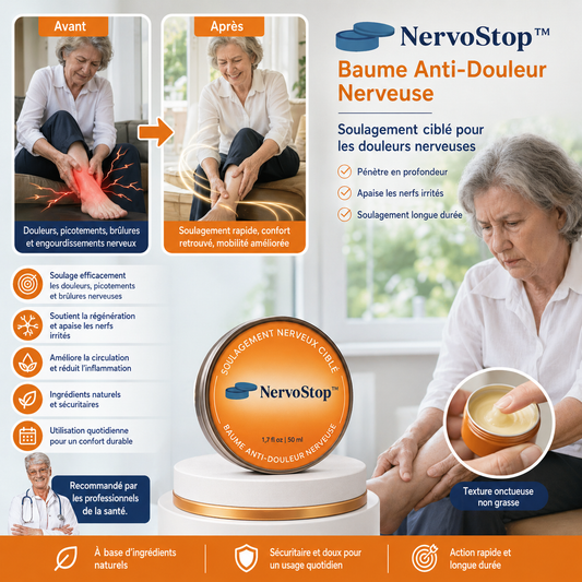NervoStop™ Baume Anti-Douleur Nerveuse | Supprime vos douleurs nerveuses en 3 jours, sans cachets ni injections !