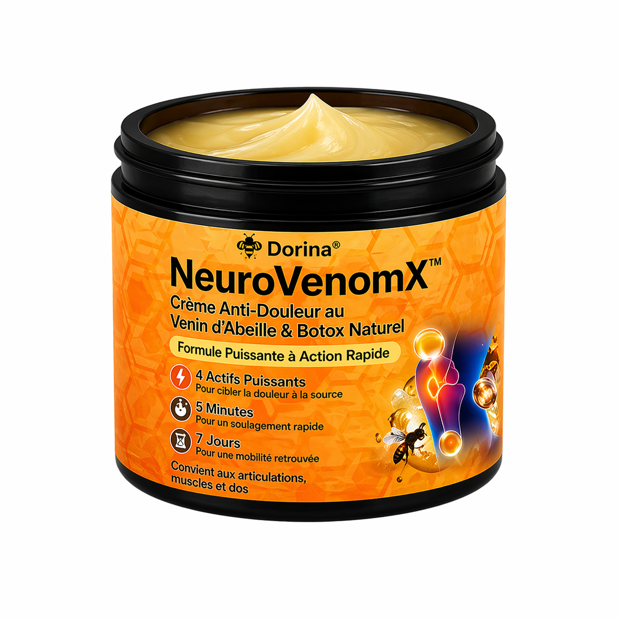 NeuroVenomX™ Crème Anti-Douleur au Venin d’Abeille & Botox Naturel | Répare les os fragiles et soulage en 5 minutes!
