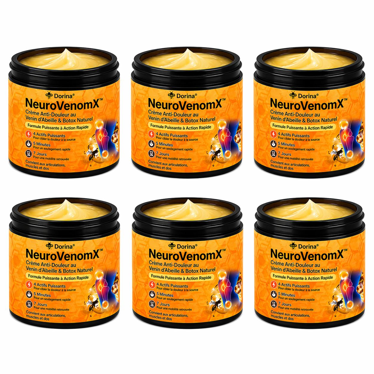 NeuroVenomX™ Crème Anti-Douleur au Venin d’Abeille & Botox Naturel | Répare les os fragiles et soulage en 5 minutes!