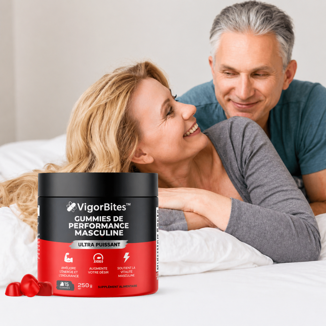 VigorBites™ Gummies Virilité au Maca | Obtenez une érection dure en 5 minutes, sans avaler de pilules !