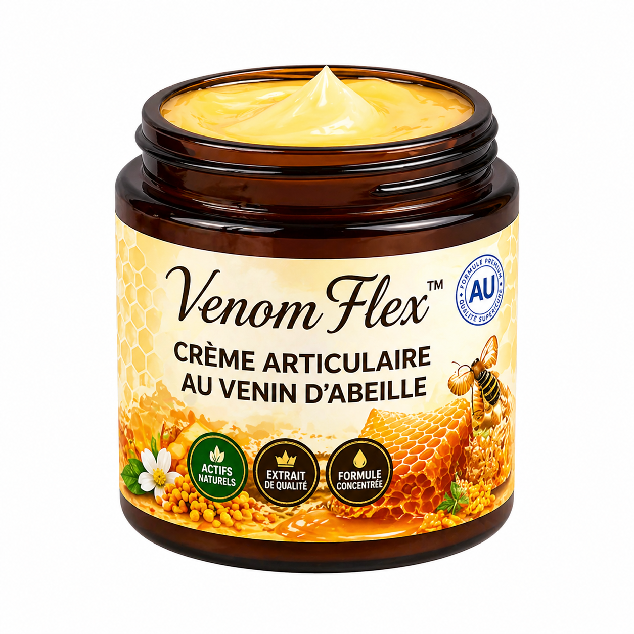 VenomFlex™ Crème Articulaire au Venin d’Abeille | Soulage les douleurs et libère vos articulations en 10 minutes !