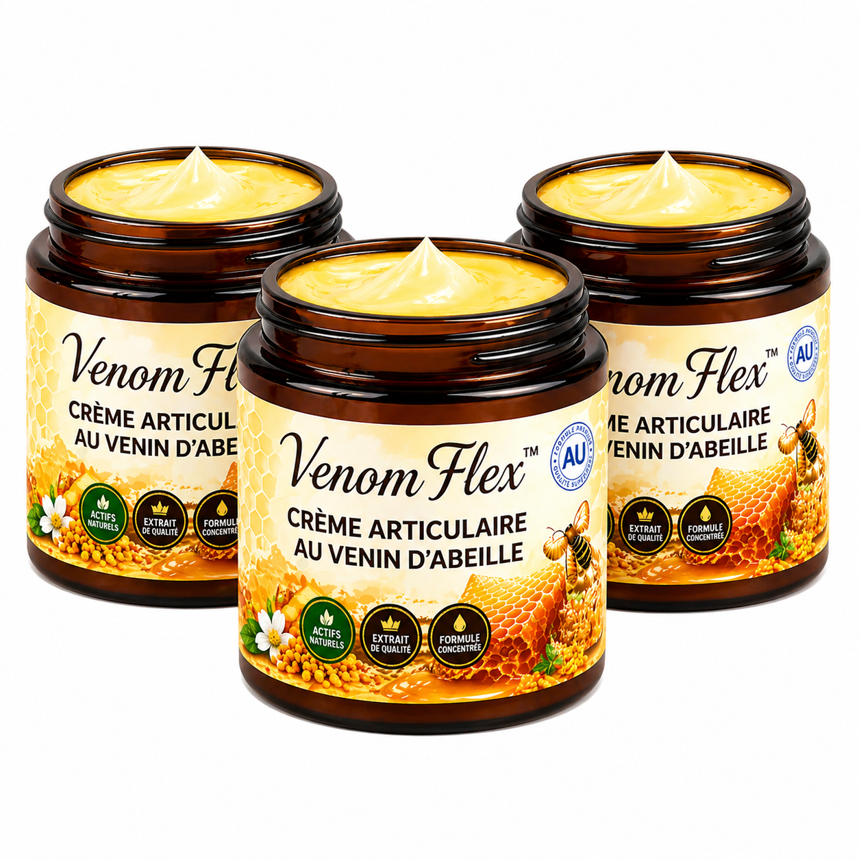 VenomFlex™ Crème Articulaire au Venin d’Abeille | Soulage les douleurs et libère vos articulations en 10 minutes !