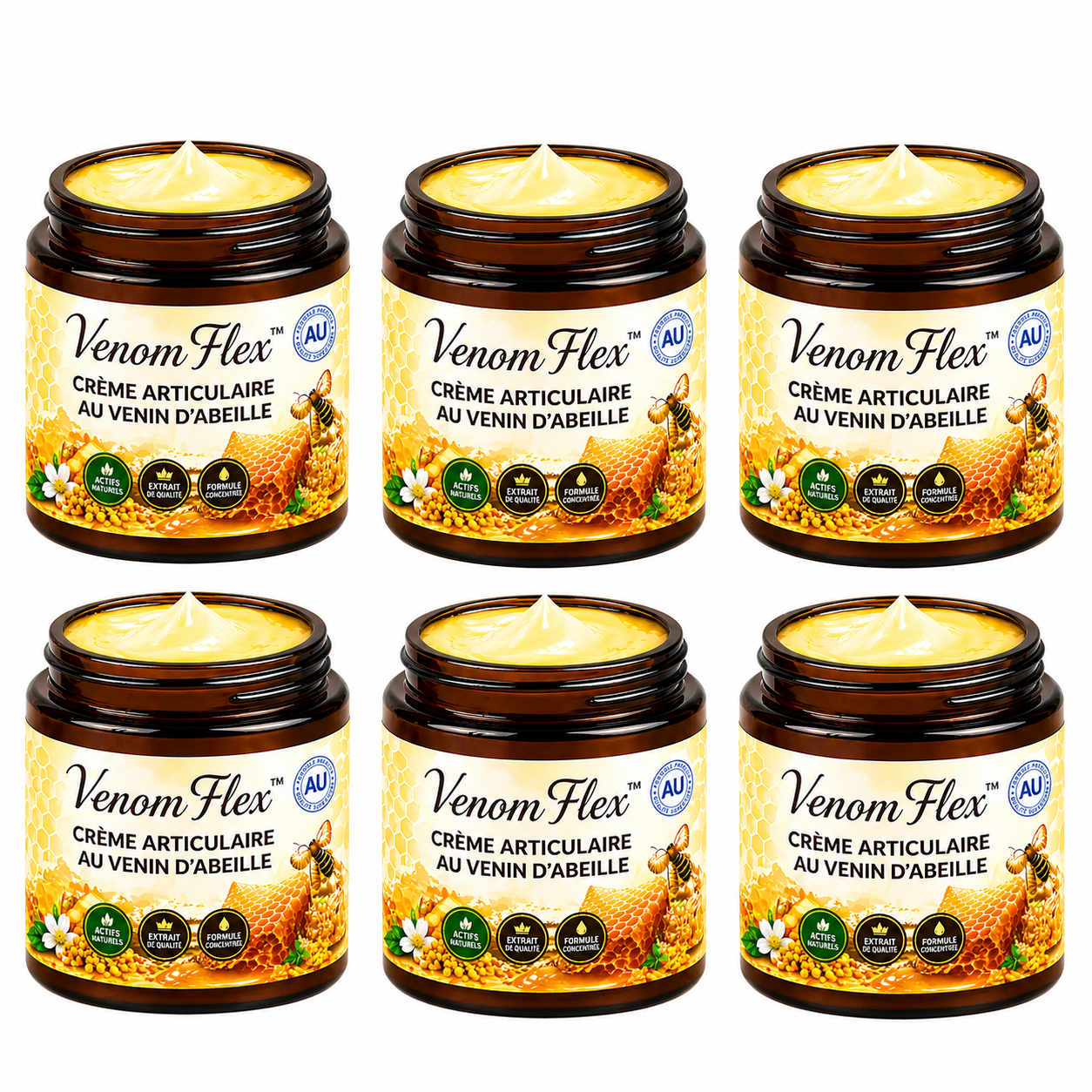 VenomFlex™ Crème Articulaire au Venin d’Abeille | Soulage les douleurs et libère vos articulations en 10 minutes !