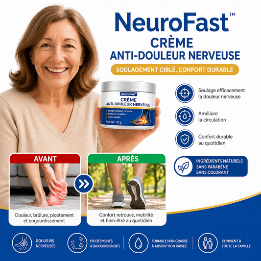 NeuroFast™ Crème Anti-Douleur Nerveuse | Élimine engourdissements et fourmillements en 5 jours chrono!