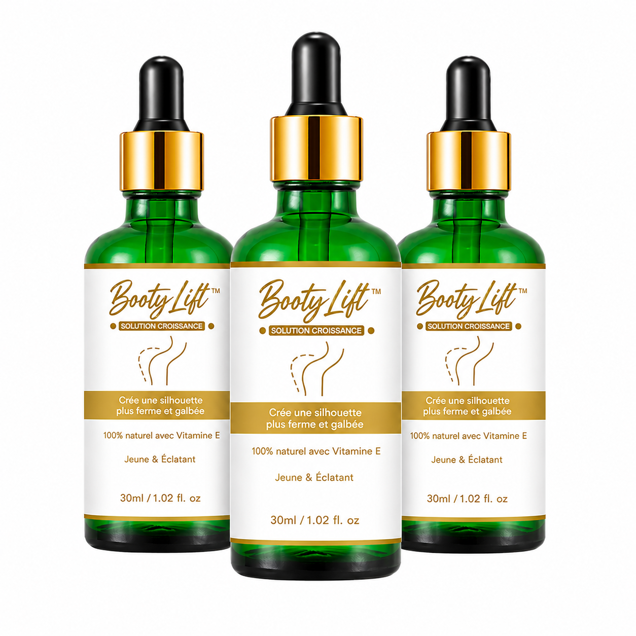 BootyLift™ Huile Fessiers Rehausseur Ultra-Fermeté | Obtenez un fessier galbé et bombé en 7 jours chrono!