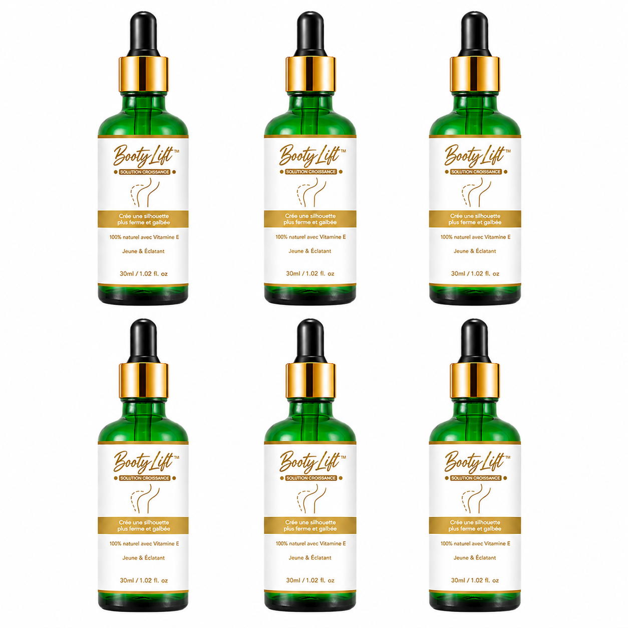 BootyLift™ Huile Fessiers Rehausseur Ultra-Fermeté | Obtenez un fessier galbé et bombé en 7 jours chrono!