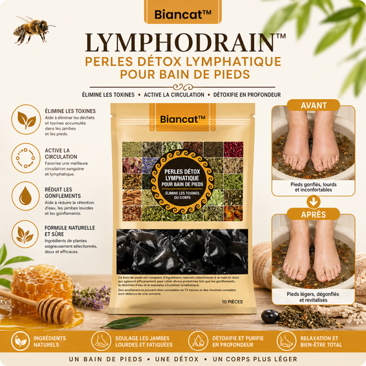 LymphoDrain™ Perles Détox Lymphatique pour Bain de Pieds | Drainez les toxines et retrouvez une énergie totale en 20 minutes !