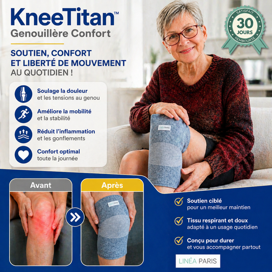 KneeTitan™ Genouillère Confort | Réduit la pression et apaise les douleurs dès la première nuit !