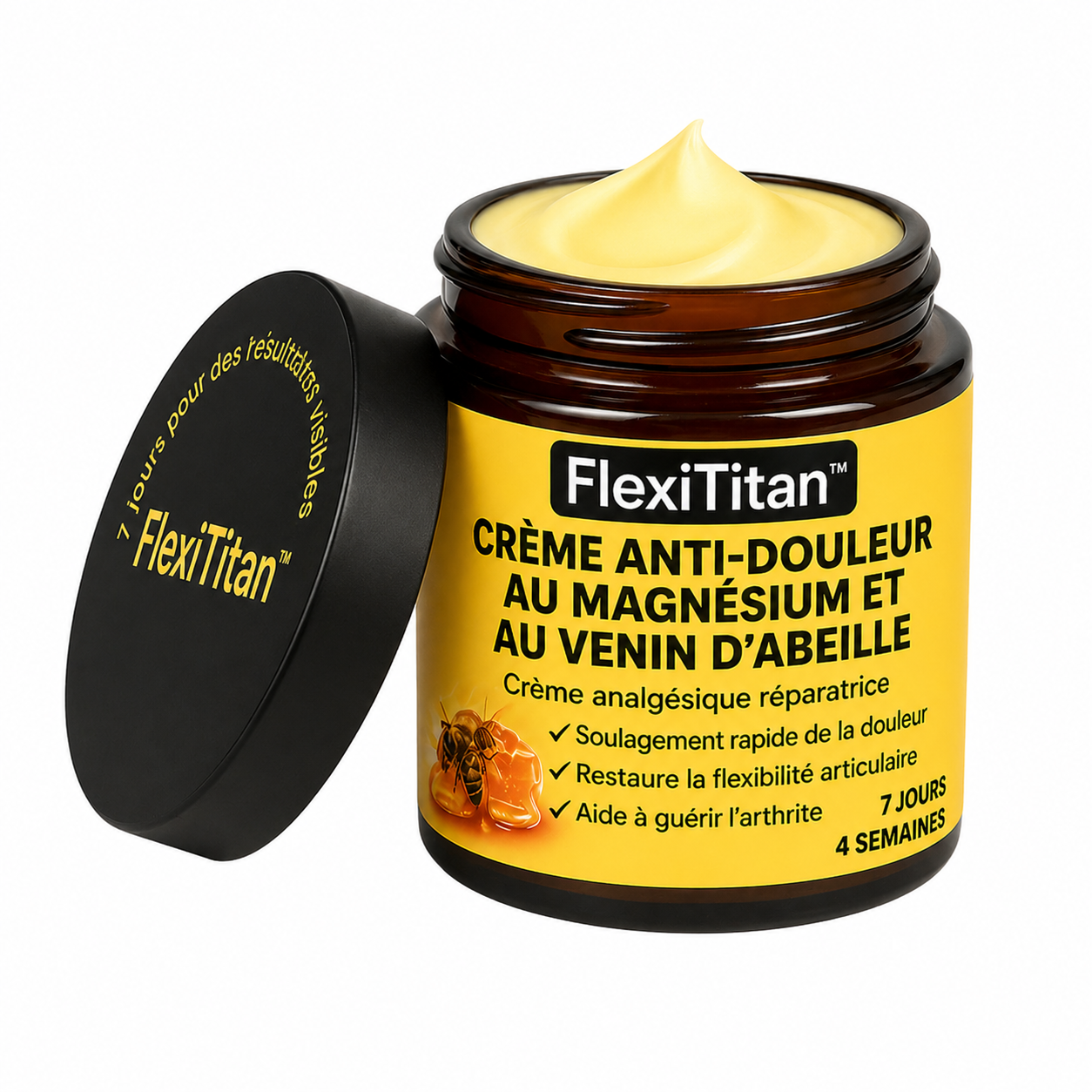 FlexiTitan™ Crème Anti-douleur au Magnésium et au Venin d'Abeille | Soulage les articulations en un instant!