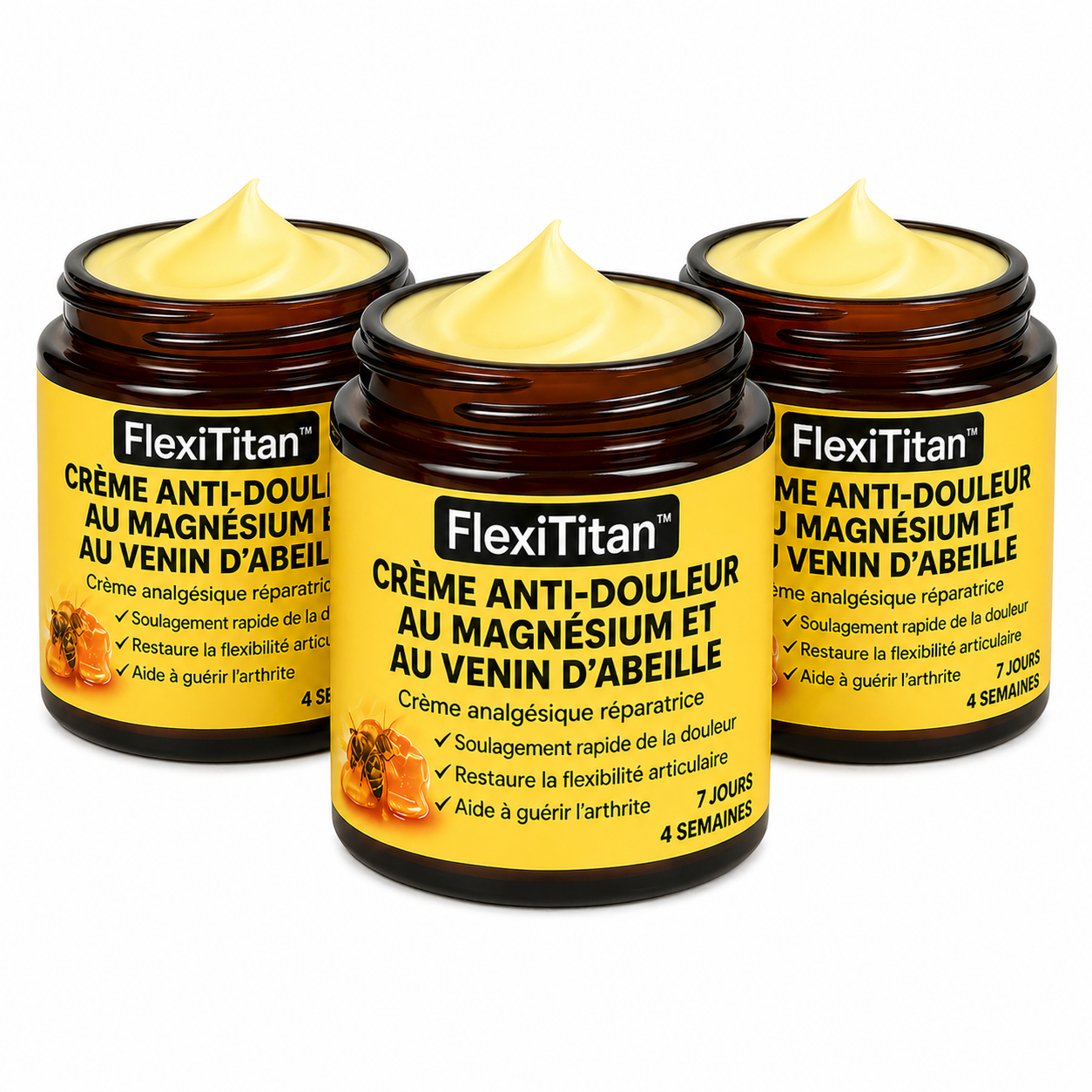 FlexiTitan™ Crème Anti-douleur au Magnésium et au Venin d'Abeille | Soulage les articulations en un instant!
