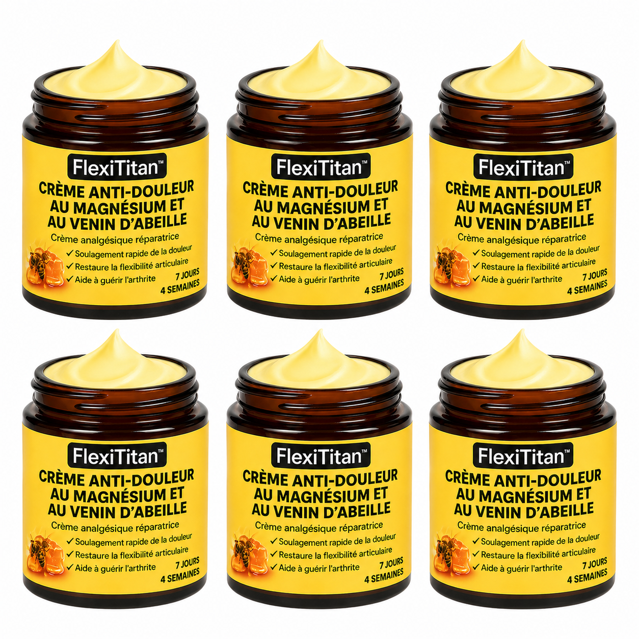 FlexiTitan™ Crème Anti-douleur au Magnésium et au Venin d'Abeille | Soulage les articulations en un instant!