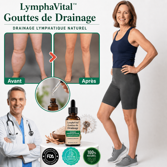 LymphaVital™ Gouttes de Drainage | Éliminez vos gonflements et rétentions d'eau en 7 jours chrono !