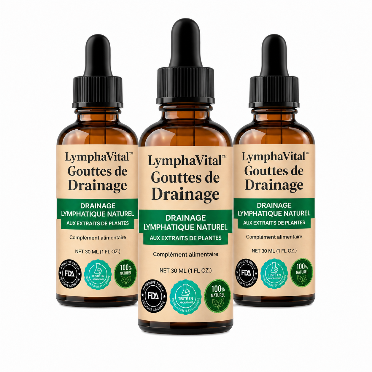 LymphaVital™ Gouttes de Drainage | Éliminez vos gonflements et rétentions d'eau en 7 jours chrono !
