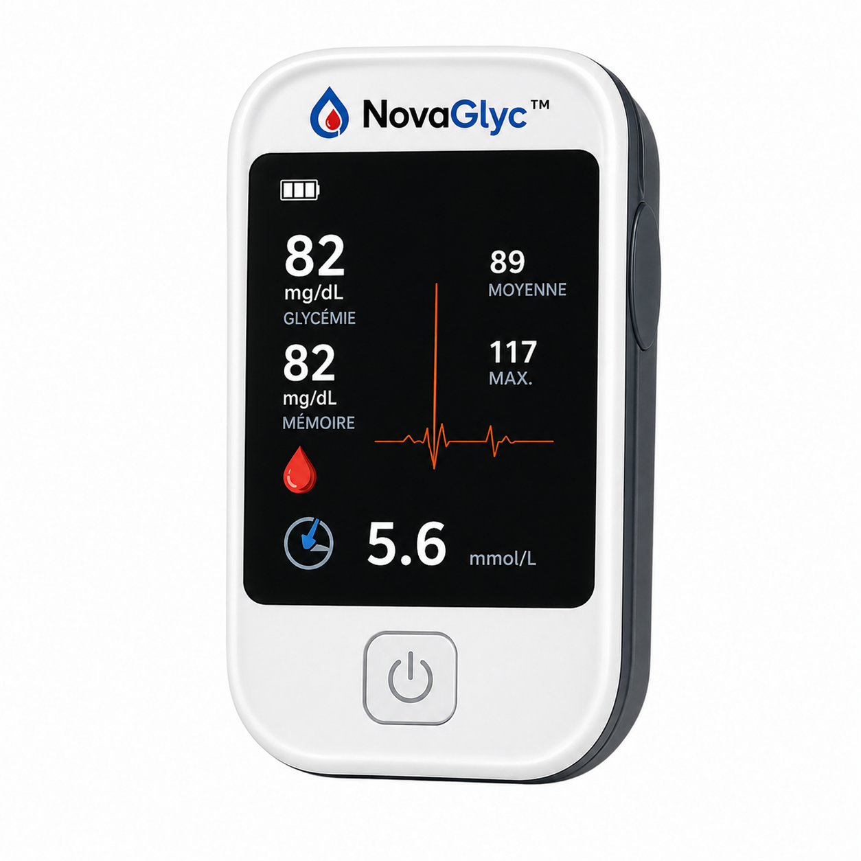 NovaGlyc™ Dispositif de Mesure Sans Douleur | Fini les piqûres aux doigts, lisez votre taux de sucre en 5 secondes !
