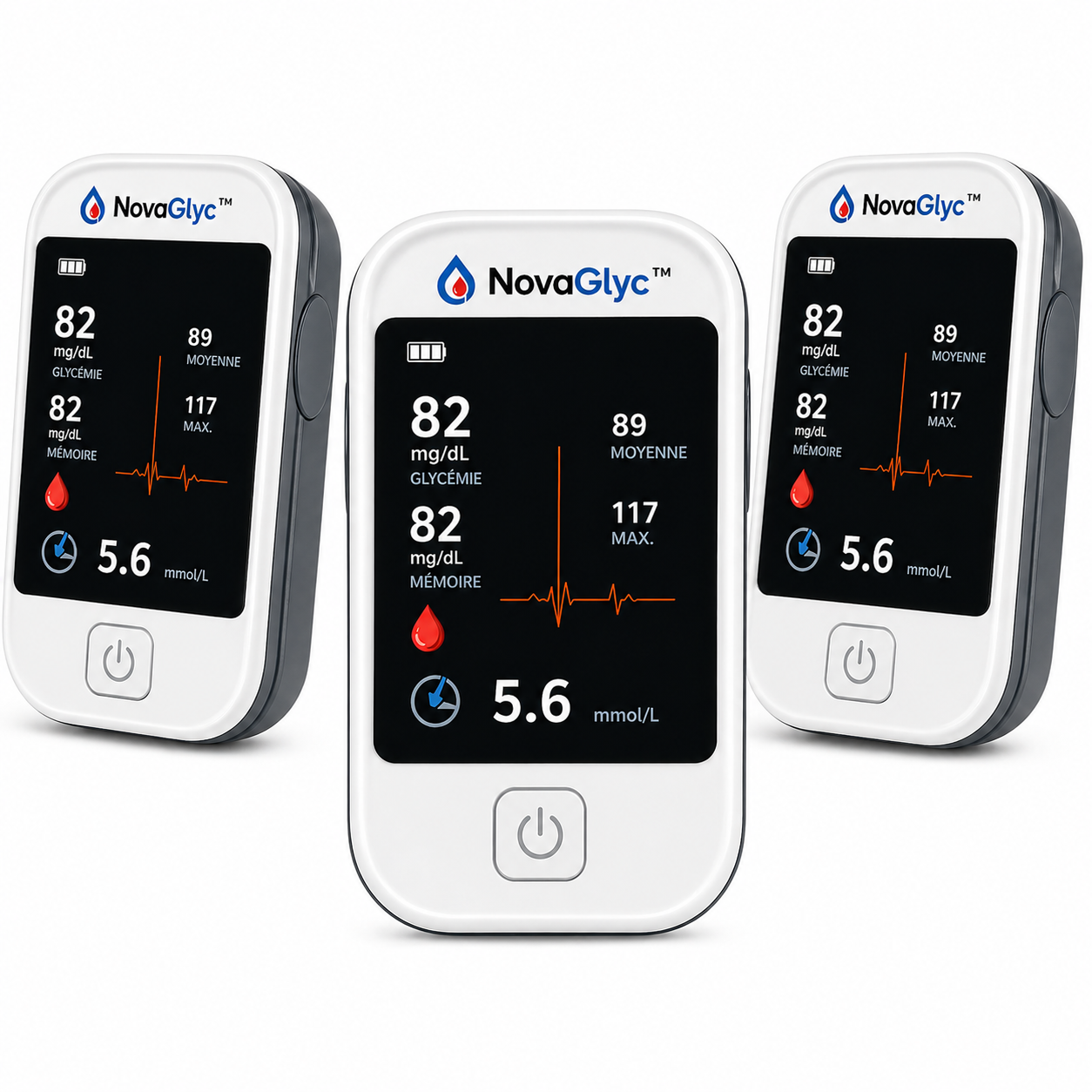 NovaGlyc™ Dispositif de Mesure Sans Douleur | Fini les piqûres aux doigts, lisez votre taux de sucre en 5 secondes !