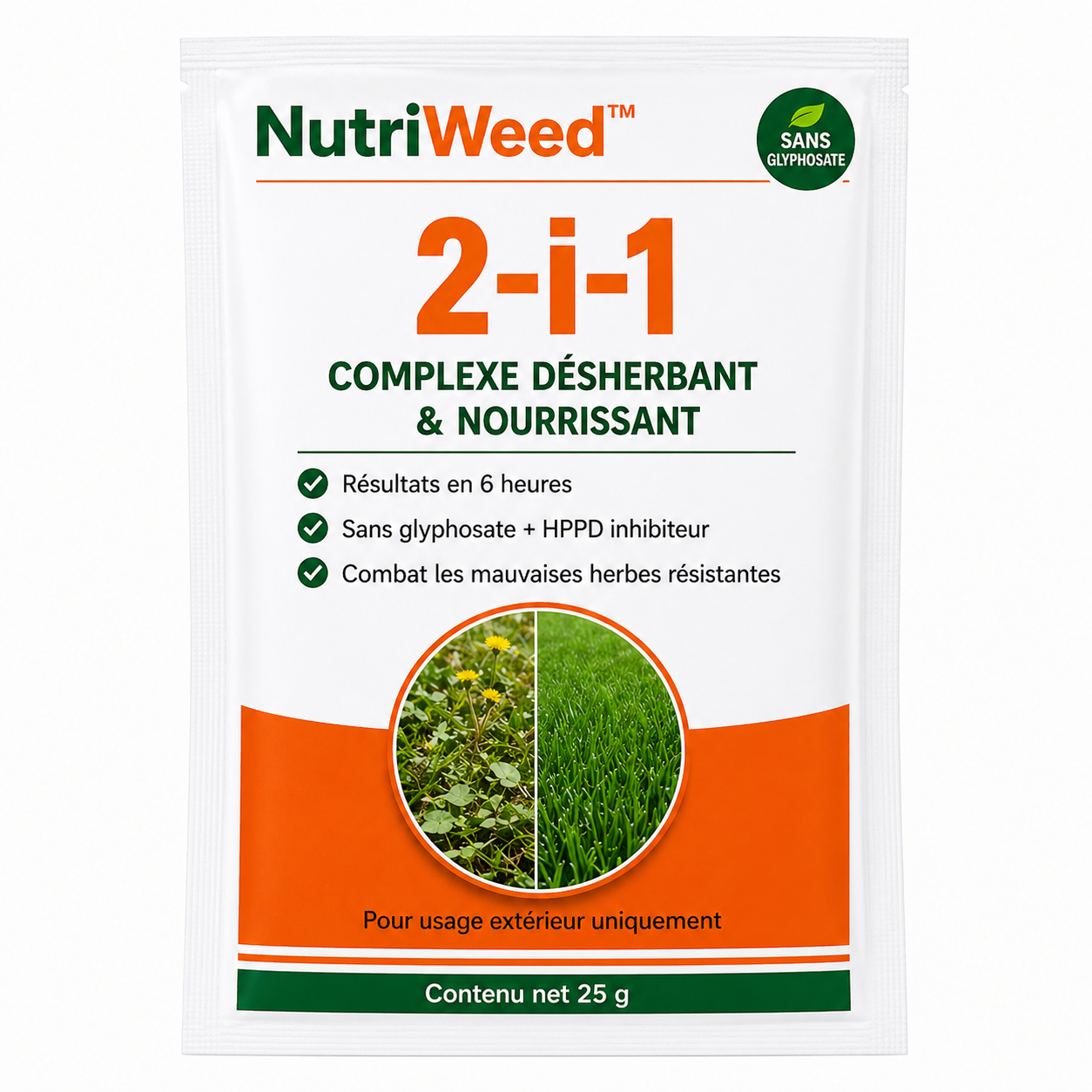 NutriWeed™ Complexe Désherbant & Nourrissant | Tuez les mauvaises herbes à la racine et densifiez votre pelouse dès aujourd'hui !