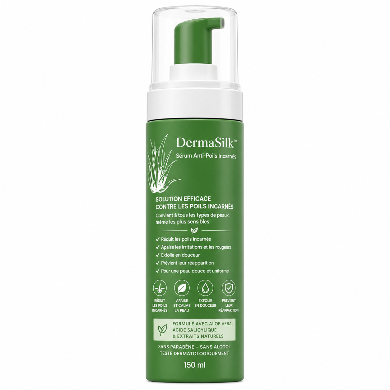 DermaSilk™ Sérum Anti-Poils Incarnés | Éliminez 95% des boutons et rougeurs de rasage en seulement 7 jours !