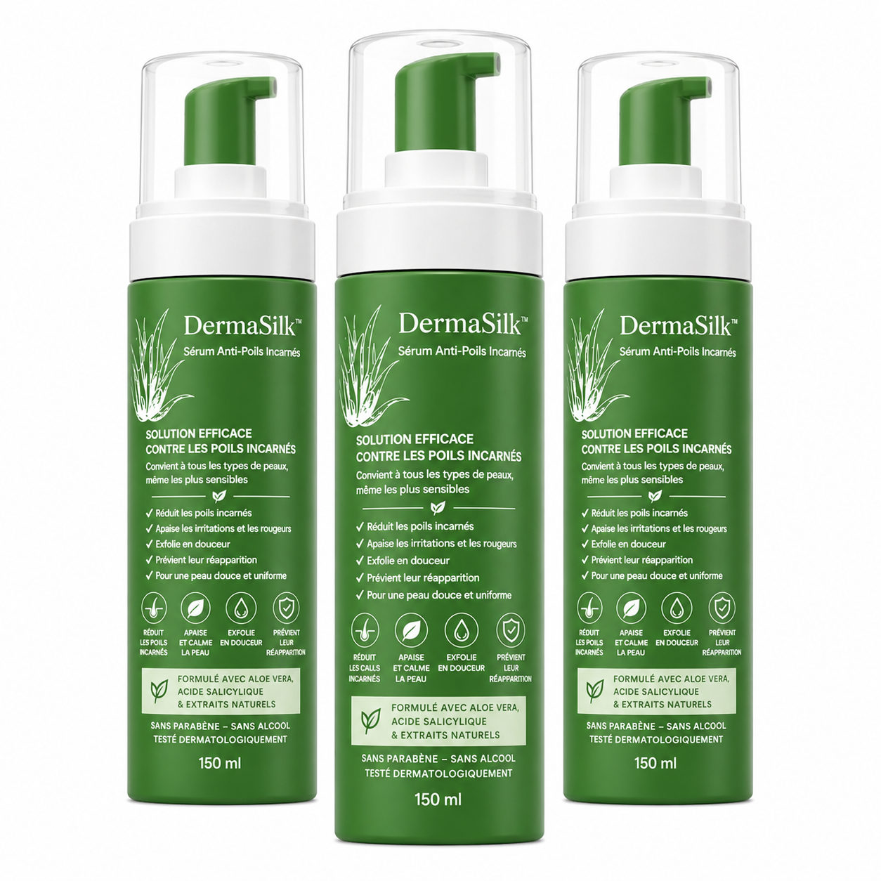 DermaSilk™ Sérum Anti-Poils Incarnés | Éliminez 95% des boutons et rougeurs de rasage en seulement 7 jours !