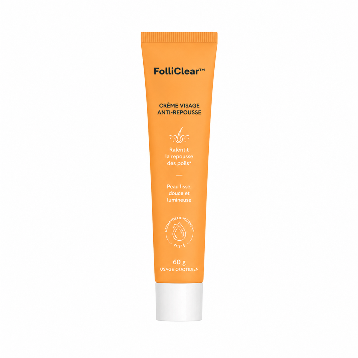 FolliClear™ Crème Visage Anti-Repousse | Éliminez définitivement le duvet facial à la racine en 4 jours, sans aucune douleur !