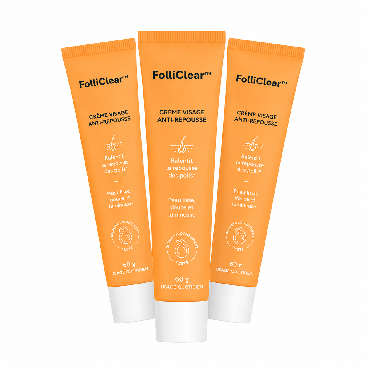 FolliClear™ Crème Visage Anti-Repousse | Éliminez définitivement le duvet facial à la racine en 4 jours, sans aucune douleur !
