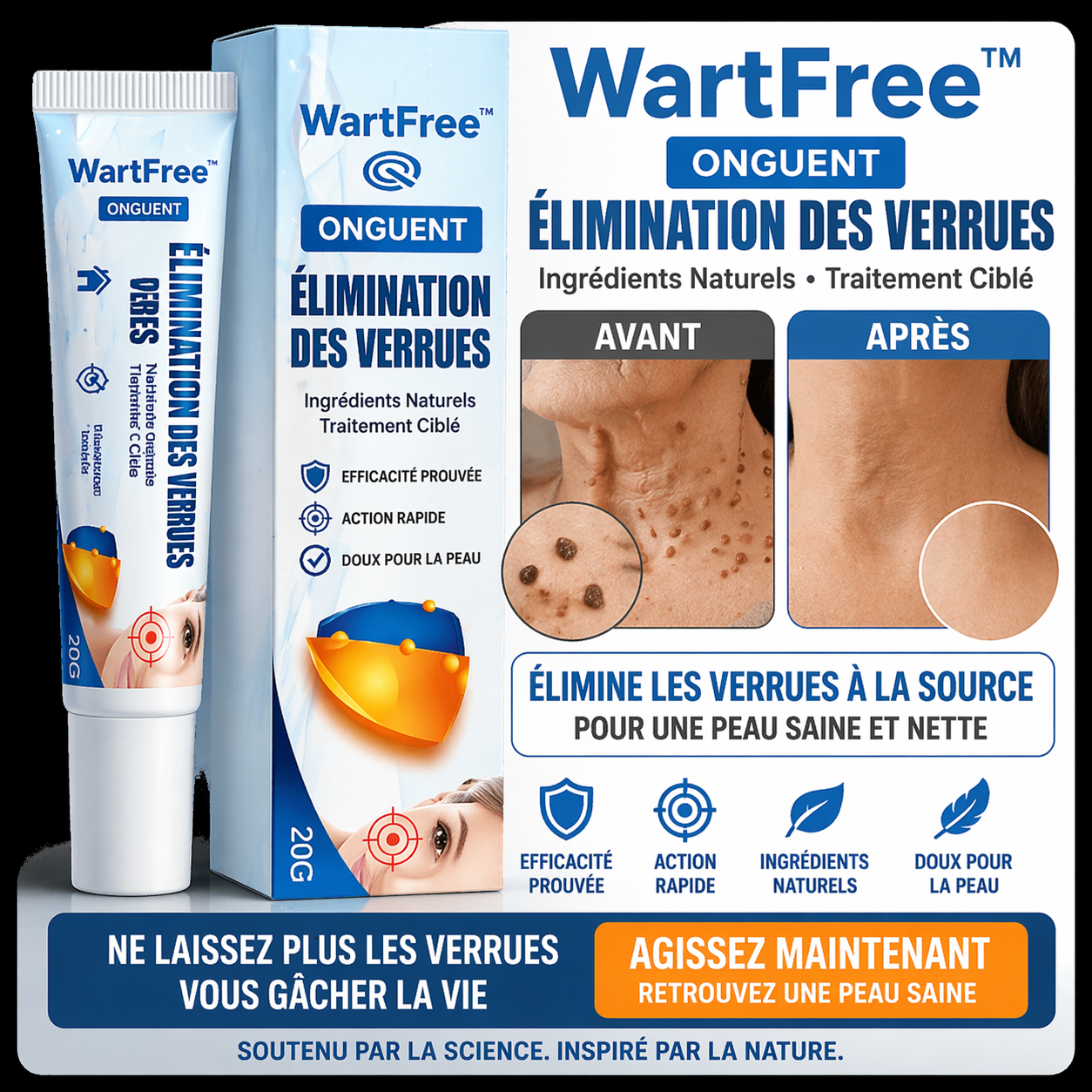 WartFree™ Crème Anti-Verrues | Éliminez les verrues et retrouvez une peau lisse en 4 jours !