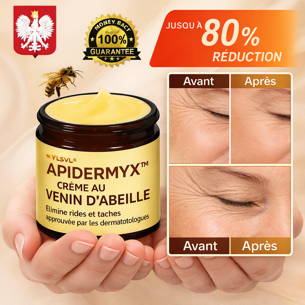 Apidermyx™ Crème au Venin d’Abeille | Élimine rides et taches en 3 minutes – approuvé par les dermatologues !