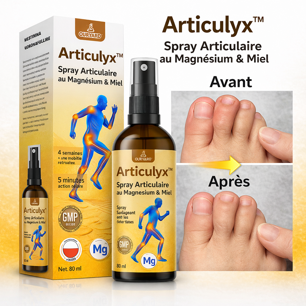 Articulyx™ Spray Articulaire au Magnésium & Miel | Répare vos articulations douloureuses en 10 minutes !