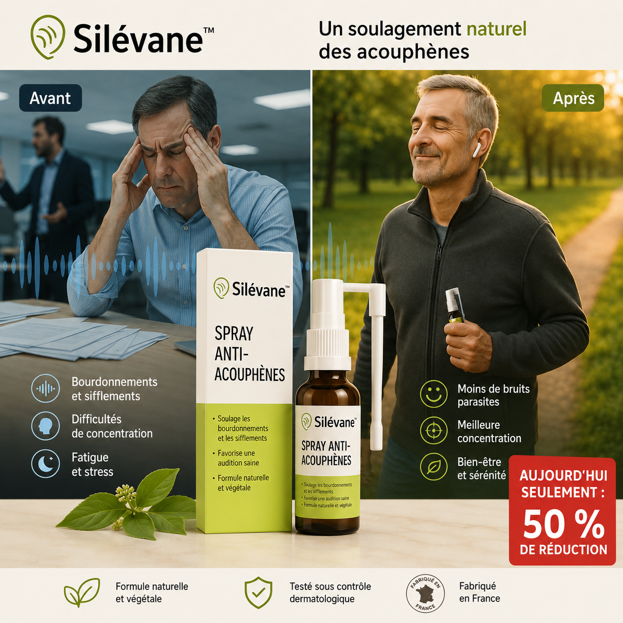 Silévane™ Spray contre les acouphènes | Un soulagement perceptible en seulement 7 jours !