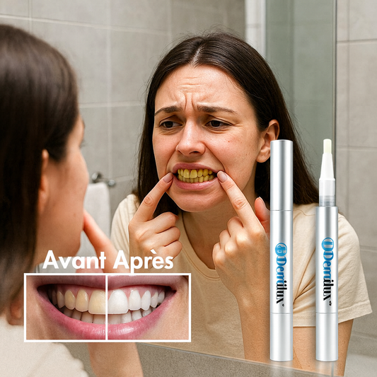 Dentilux™ Stylo Blanchissant Haute-Précision | Rendez vos dents 98% plus blanches en 1 seule application!