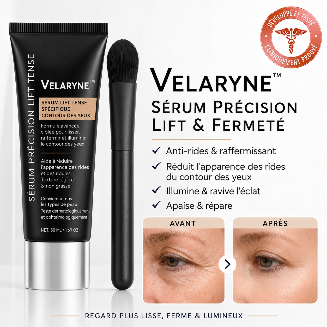 Velaryne™ Sérum Précision Lift & Fermeté | Efface vos rides et retend la peau en 7 minutes !