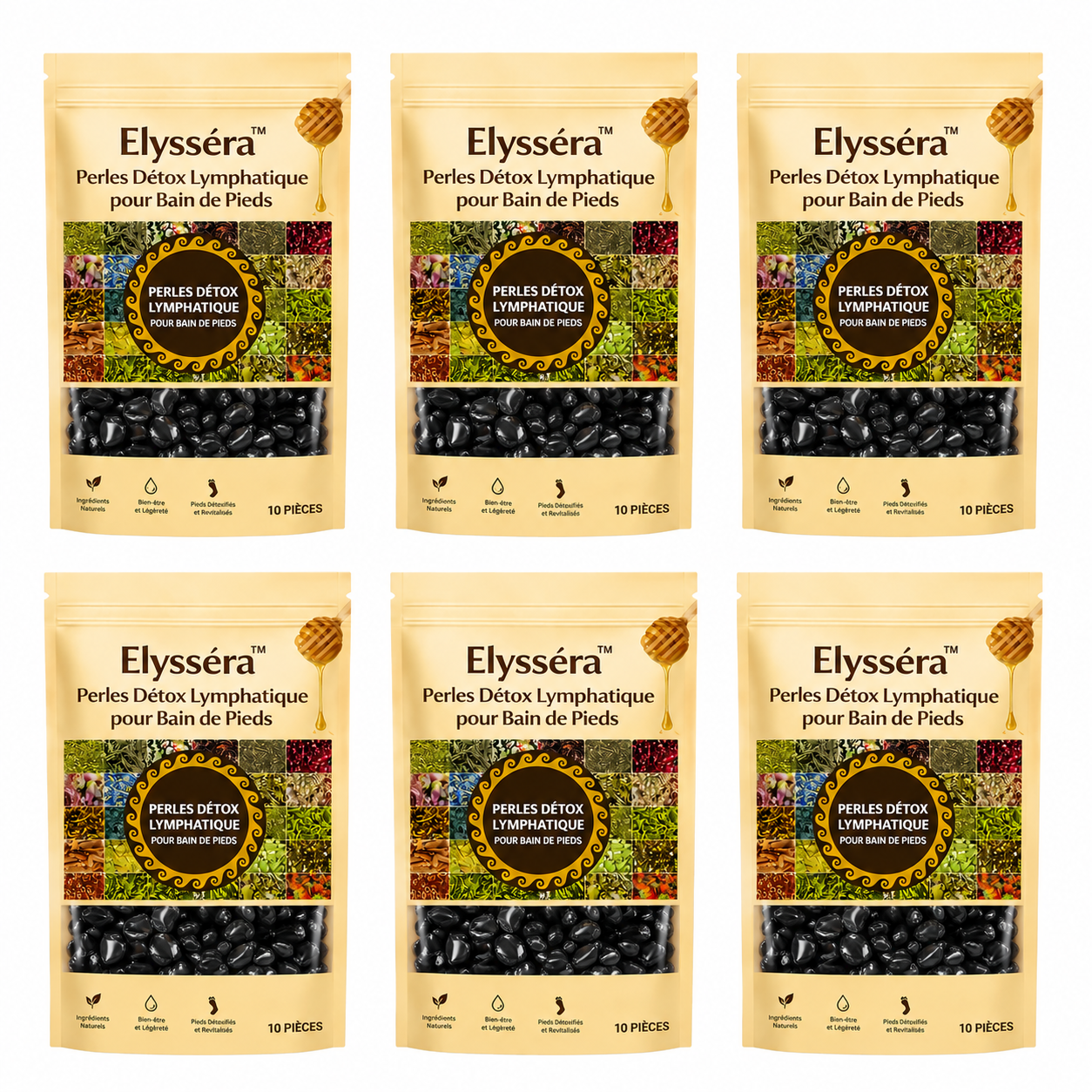 Elysséra™ Perles Détox Lymphatique pour Bain de Pieds | Drainez les toxines et retrouvez une énergie totale en 20 minutes !