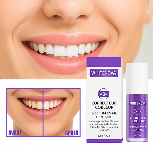 WhiteNova™ Correcteur Couleur & Sérum Émail Dentaire | Blanchit et Répare les Dents en 5 Minutes!