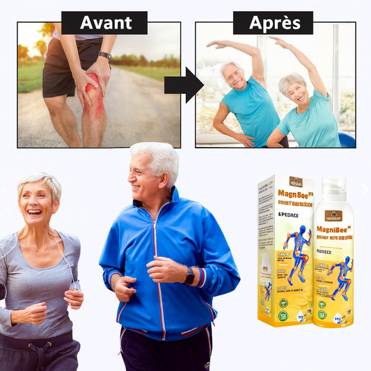 MagniBee™ Spray Articulaire au Magnésium & Venin d’Abeille | Soulage et Répare vos Articulations en 10 Minutes!