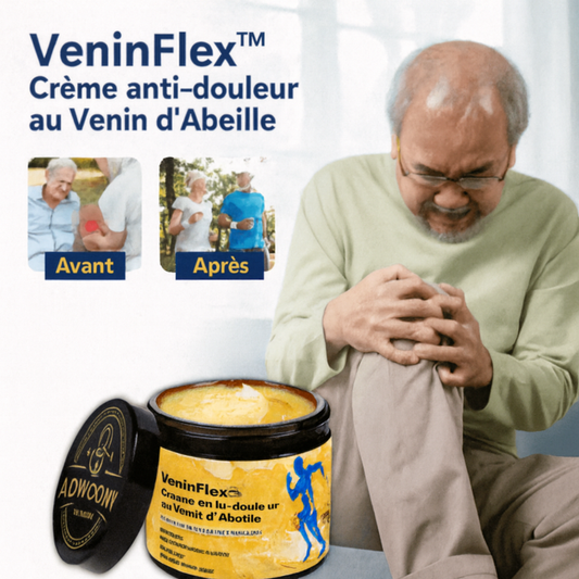VeninFlex™ Crème Anti-douleur au Venin d’Abeille | Élimine la douleur articulaire en 10 minutes chrono!
