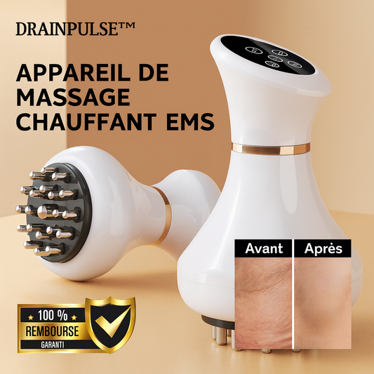 DrainPulse™ Appareil de Massage Chauffant EMS | Draine les jambes lourdes et efface l’œdème en 10 minutes!