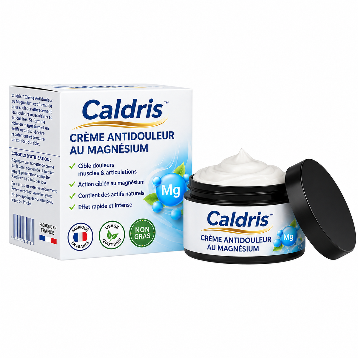 Caldris™ Crème Antidouleur au Magnésium | Supprimez vos douleurs articulaires en 3 minutes !