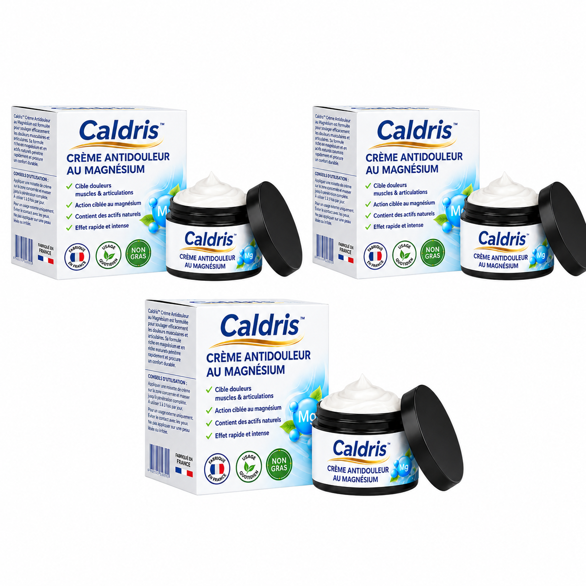 Caldris™ Crème Antidouleur au Magnésium | Supprimez vos douleurs articulaires en 3 minutes !
