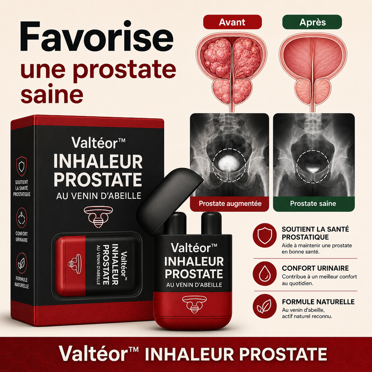 Valtéor™ Inhaleur Prostate au Venin d’Abeille | Retrouvez une érection en 3 minutes !