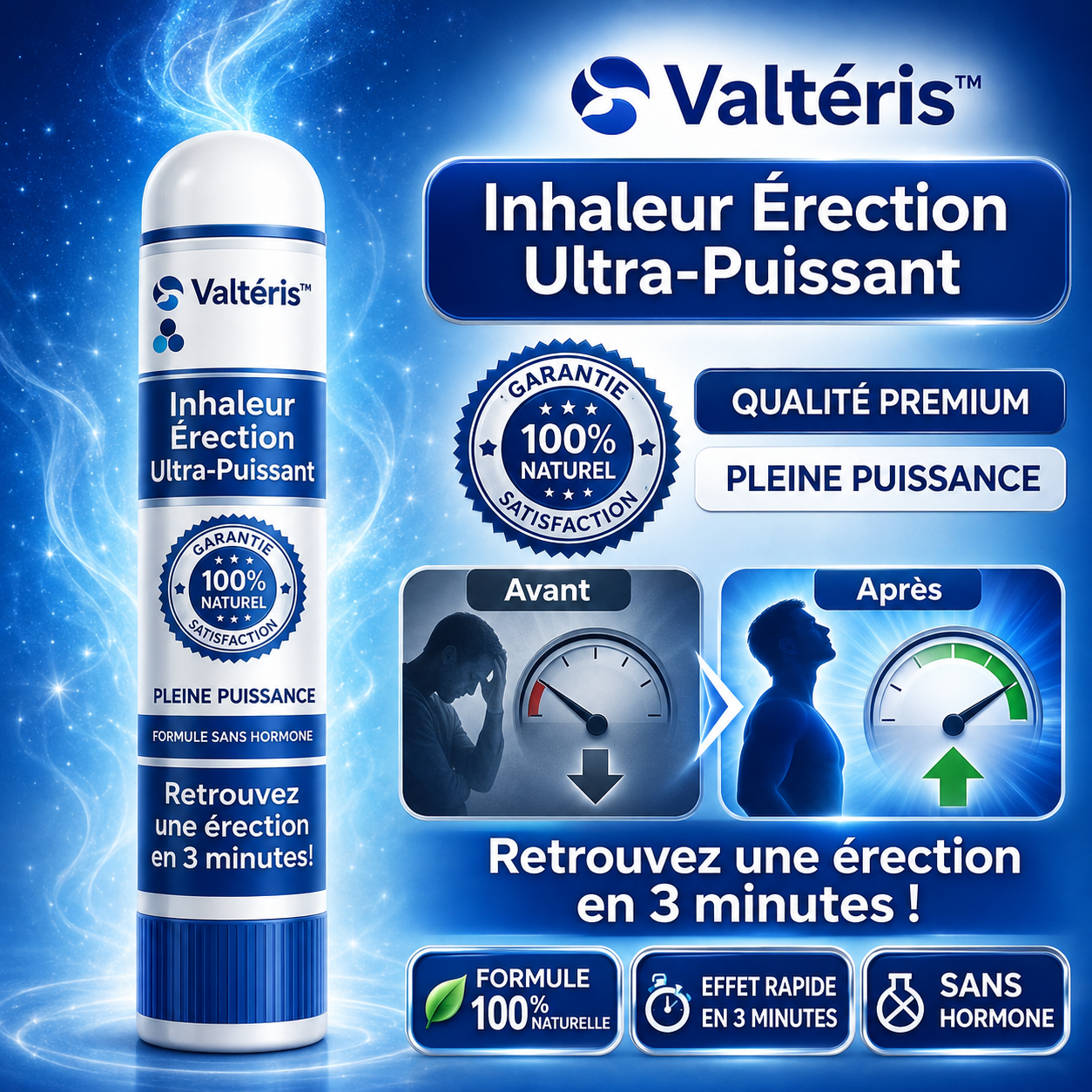 Valtéris™ Inhaleur Érection Ultra-Puissant | Retrouvez une érection dure comme la pierre en 3 minutes !