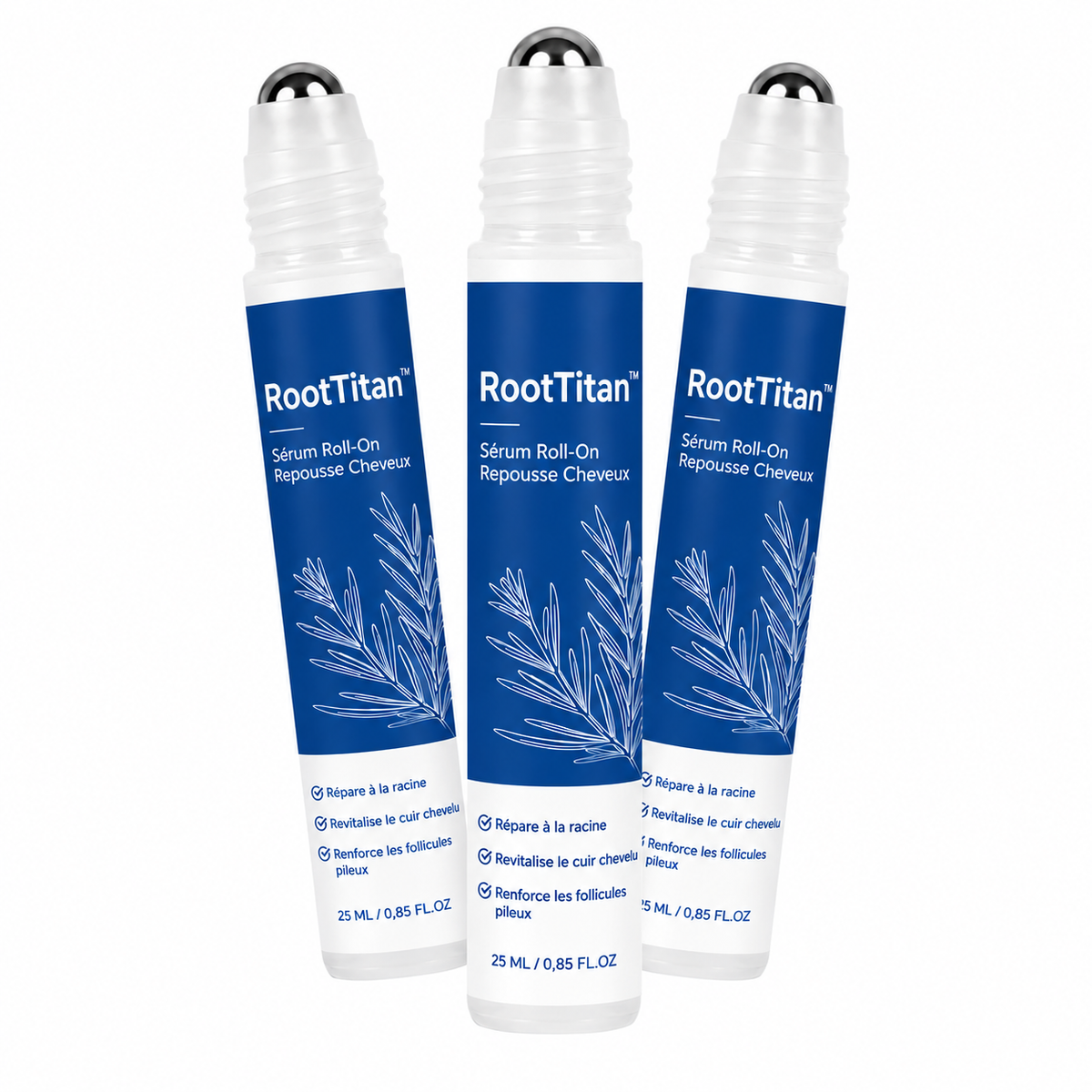 RootTitan™ Sérum Roll-On Repousse Cheveux | Ciblez les zones clairsemées et retrouvez des cheveux plus denses dès la racine !